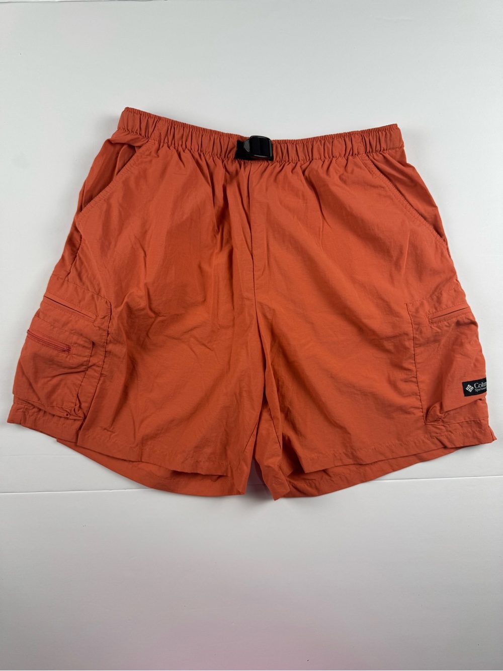 Columbia Women's Orange Elastic-Waist Cargo Shorts